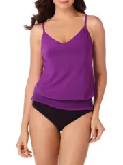 NEW MAGICSUIT MIRACLESUIT Size 12 Two Piece TANKINI SWIMSUIT Justina Purple