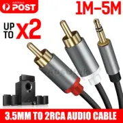 3.5mm Stereo Jack to 2x RCA Plugs Male to Male Aux Audio Cable Adapter
