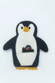 Set of 2, Mom and Child Felt Penguin Animal Hand Puppet/ Kids gift/ Toys