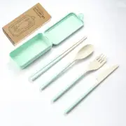 Wheat Straw Folding Tableware Portable Set Detachable Knife Fork Spoon Chopstick