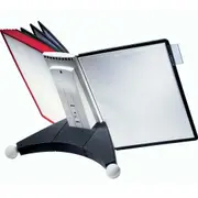 Durable Sherpa Display System 10 Panel Desk Unit A4 Black/Red