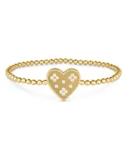 Roberto Coin 18K Yellow Gold Diamond Venetian Princess Heart Beaded Stretch Bracelet