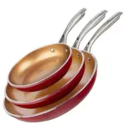 Gotham Steel Ceramic Copper 3 Pack Nonstick Frying Pan Set - 8”, 10” & 12”