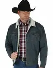 Wrangler Mens Sherpa Lined Jean Jacket Cowboy Cut Rustic Denim 74256RT Reg &Tall
