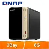 在飛比找遠傳friDay購物精選優惠-QNAP 威聯通 TS-264-8G 2Bay NAS 網路