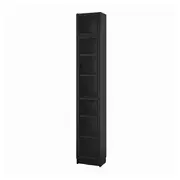 BILLY / OXBERG bookcase w glass doors/ext unit, black oak effect, 40x30x237 cm