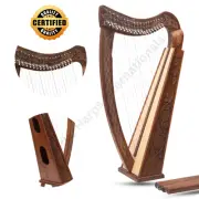 19 Strings Irish Harp - Rosewood Celtic Lever Harp with Detachable Legs, Bag&Key