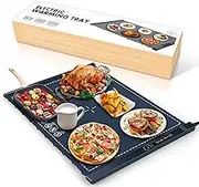 Food Warming Mat - Portable Party Buffet Electric Warming Tray, Foldable Food Warmer, Timed Off, Temperature Adjustable, Suitable for Daily, Outdoor, Party(Dark Blue)