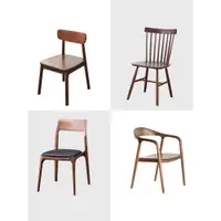 在飛比找ETMall東森購物網優惠-知梵仕/北歐黑胡桃木餐椅家用現代簡約實木坐板家具餐桌椅子組合