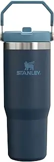 Stanley IceFlow Flip Straw Tumbler with Handle 30 oz | Twist On Lid and Flip Up Straw | Leak Resistant Water Bottle | Insulated Stainless Steel | BPA-Free | Navy