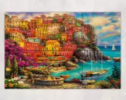 Cinque Terre Manarola Amalfi Coast Italy Beach ceramic tile mural backsplash