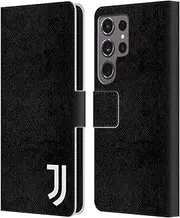 Head Case Designs Officially Licensed Juventus Football Club Plain Lifestyle 2 Leather Book Wallet Case Cover Compatible with Samsung Galaxy S24 Ultra 5G