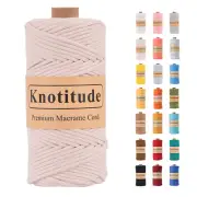 KNOTITUDE 3mm x 97Yards (90M) Poly Cotton Macrame Braid Cord Crafts for Deco