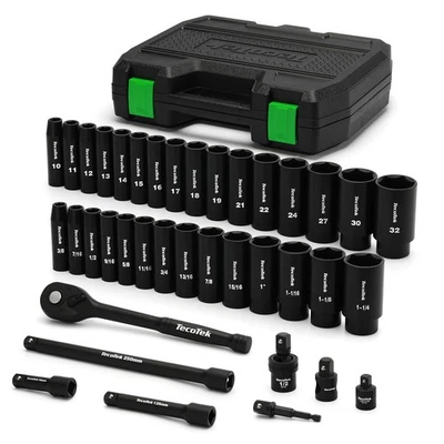 1/2" Drive Deep Impact Socket Set, 38-Piece Socket Set SAE 3/8 to 1-1/4 inch ...