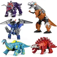 在飛比找ETMall東森購物網優惠-變形玩具恐龍合體金剛霸王龍模型拼裝工程車機器人4兒童8男孩5