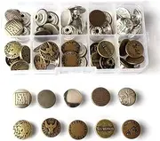 [IVLOO] 100 Piece Assorted Pearl Buttons, Mixed Sewing Buttons, Resin White Pearl Shank Button 10mm 12mm Vintage Sewing Button Come with Storage Case for Crafts/Clothes/Wedding Dress/DIY Project(G)