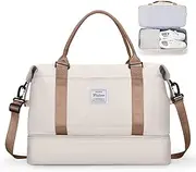 [Pakembl] Weekender Bags for Women,Travel Duffle Bags with Shoes Compartment,Overnight Travel Bag with Wet Pocket,Gym Tote Bag A1
