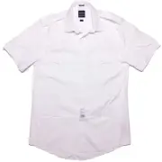 BROOKS BROTHERS NetJets Short Sleeve Dress Shirt Pilot White 16 Regular ~ New