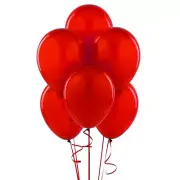 24 Latex Balloons 12" When Inflated Solid Colors - Red