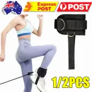 1/2×Ankle Strap D-Ring Gym Leg Wrap Weight Lifting Ankle Pulley Cable Attachment