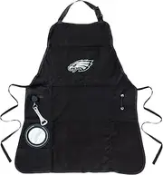 Team Sports America NFL Philadelphia Eagles Ultimate Grilling Apron | Bottle Opener and Insulated Beverage Holder | Heavy Duty Durable Cotton Canvas 300 GSM | Machine Washable | Adjustable Straps