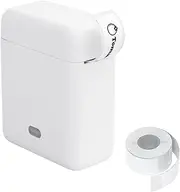 Bluetooth Label Printer Wireless with Tape, Portable Label Maker Machine with Tape, Rechargeable Thermal Mini Label Printer for Home Office Organizing, White