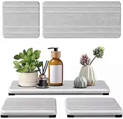 Nagyphgar 3PCS Quick Stone Drying Tray for Bathroom Sink Vanity Disc, Water Absorbing Stone Used for Hand Soap & Cosmetic BottlesWater Absorbing Tray for Bathroom Plants & Toiletries