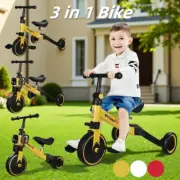 3-in-1 Kids Balance Bike Tricycle Scooter Push Car Convertible Pedal Bike