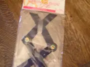 Lulu Design Switch Flops Designer Straps THE SANDY Lg Black Straps/ Fish Buttons