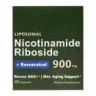 Nicotinamide Riboside 900mg + Resveratrol - NAD+ Anti-Aging, 80 Caps, Free Ship