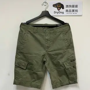 跩狗嚴選 極度乾燥 Superdry Cargo 復古水洗風格 短褲 多口袋 純棉耐磨 工作褲 斯里蘭卡製 軍綠