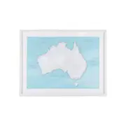 Maine & Crawford 80x60cm Australia Map Print w/ MDF Frame/Glass Hanging Decor