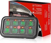 8 Gang Switch Panel, Automatic Dimmable Switch Pod Panel, Circuit Control Box Relay System, Harness Label Sticker, Universal Touch Switch Box for Car