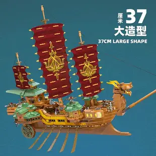 古代甲午清朝阿兵哥人仔帆船中式斯巴達戰艦適用於樂高拼裝積木玩具