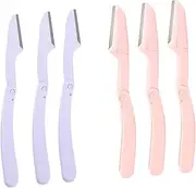 minkissy Stainless Steel Eyebrow Razor Set Piece Beauty Tool Kit Portable Trimmer Shaper Remover Makeup Tools Travel Size Non-slip Grip