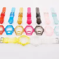 在飛比找Yahoo!奇摩拍賣優惠-手錶配件代用卡西歐GSHOCK DW6900樹脂透明錶帶錶殼