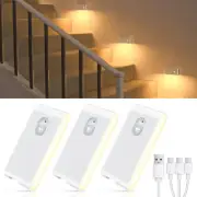 Motion Sensor Night Light, Rechargeable Stair Lights Indoor, Warm White Motion S