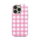 BURGA Cartoon Cute Pink Plaid Phone Case for Iphone 16 15 14 13 12 11 Pro Max pl