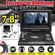 7.8" Portable DVD Player HD CD TV Player 270° LCD Widescreen Card Reader Player