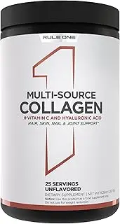 Rule1 R1 Multi-Source Collagen Hair Skin Nail & Joint Support Supplement 306 g, Unflavoured (30 Servings)