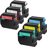 NineLeaf 6PK Black on Color Label Tape Set Compatible for Brother P-Touch M MK MK121 MK221 MK421 MK521 MK621 MK721 9mm 3/8'' x 8m Labeling Refill Work with PT-45M PT-65 PT-70 PT-80 PT-M95 Label Maker