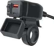 Motorcycle Battery Charger - Waterproof Moto Charger - Fast Charging Scooter Charging Tool, Smartphone Charging Port for Outdoor Adventure