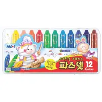 在飛比找蝦皮購物優惠-《現貨》韓國 AMOS 無毒兒童口紅式旋轉蠟筆 12色