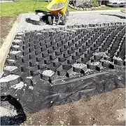 Ground Grid Gravel Stabilizer 5cm Tall, Permeable Stabilization Grid Pavers Ground Grid for Shed Base, Anti-Slip Pavers 1/2/3/4/5/6 M Wide(4x5m/13x16ft)
