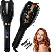 Automatic Curling Iron, Cozion Curling Irons, Large Curls, Automatic Curler, Curling Iron, Beach Waves Hair Curler, 80-210°C, Temperature Control, LCD Display, Long-Lasting Hairstyle, Black