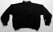 PINK Women's Long Sleeve Ivy Fleece Half-Zip Sweatshirt AP2 Black Small NWT