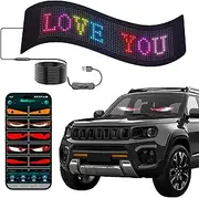 Qeeanmo Devil Eyes Light For Cars, Flexible LED Digital Display With APP Control, Programmable Soft Screen LED Sign For Car, 15.5"x4.3"
