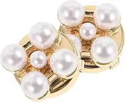 [VERDANVERSE] Pcs Flower Cufflinks Pearl Button Covers Fashionable Dress Shirt Embellishments for Women's Formal Events