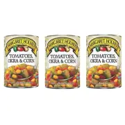 3 Pack Margaret Holmes Tomatoes Okra & Corn 14.5oz Can Soup Starter Canned Veget