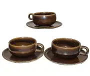MCM Russel Wright Steubenville Pottery Brown Drip Glaze Casual 1 Cup & 1 Saucer